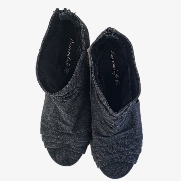 American Eagle Canvas Wedge Open-Toe Bootie - Picture 9 of 14